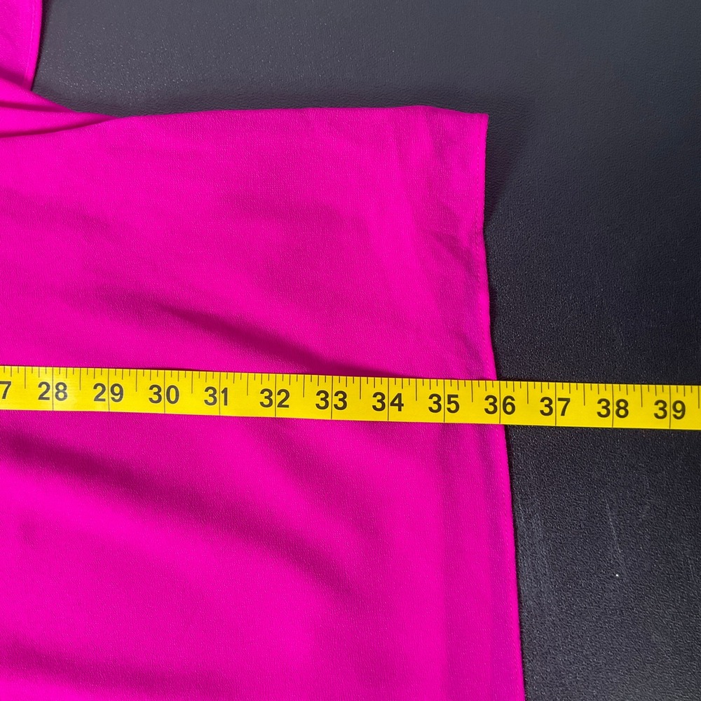 Vince Camuto Cape Dress Women 8 Fuchsia Pink V-Neck Split Back Shift Flowy - Picture 10 of 12